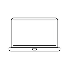 Laptop computer or notebook computer flat icon for apps and websites on white background