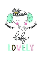 Cute baby poster with lettering - 408998641