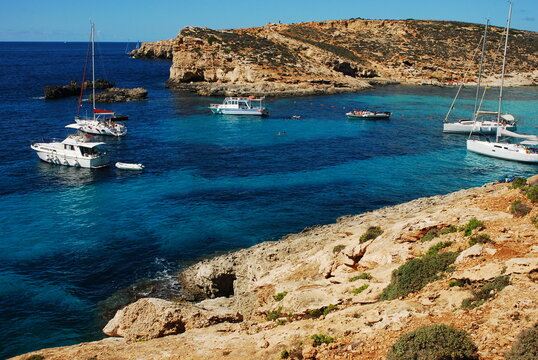 Blue Lagoon in Comino Island is the most famous tourist destination in Maltese islands