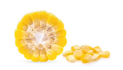 Sweet corn on white background