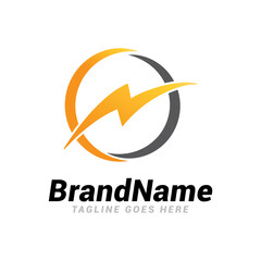 lightning thunder bolt flash simple modern logo icon vector template.