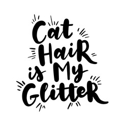 Obraz premium Cat and dog phrase black and white poster. Inspirational quotes about cat, dog and domestical pets. Hand written phrases for poster, typography design for t-shirt