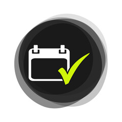  Kalender und H&auml;kchen auf schwarzem Button