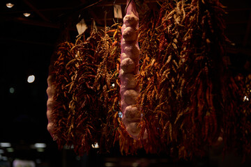 Garlic and herb on the market in Barcelona