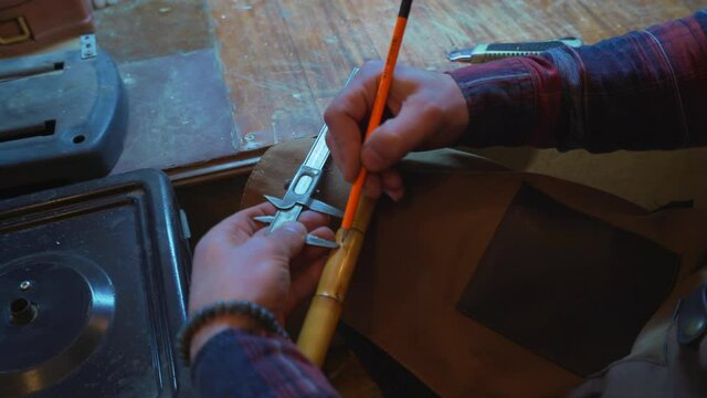 A master is making Ney instrument. 4K Footage in Turkey