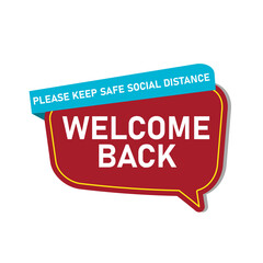 Open sign on the front door - welcome back We are working again. Keep social distance.