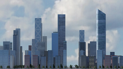 テレビ会議 背景用 CG 街並み 鳥瞰 background cityscape for using in video conference and as a zoom background.