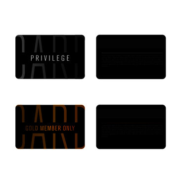 Privilege card template. Vector layout of modern stylish card of membership or loyalty. Front and back. 