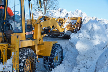 snow plow truck in action
