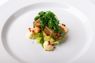 Roast chicken with goat cheese mousse