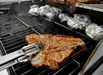 T-bone steak grilled