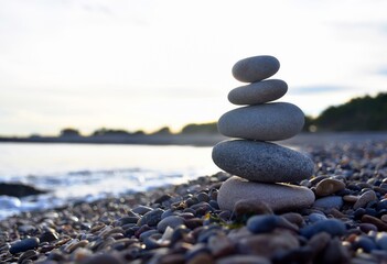 Fototapeta na wymiar High quality image. Photograph of some stones in balance. Image of calm and balance.