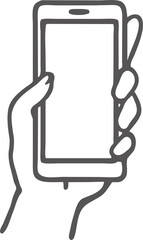 スマートフォンを持つ手のイラスト素材