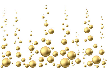 Gold sphere or oil bubble isolated on white background.