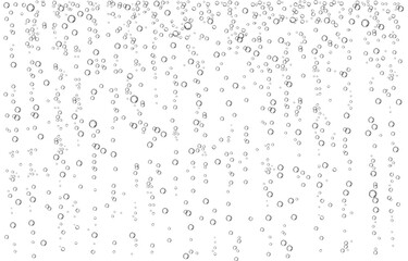 Oxygen air bubbles  flow  in water on white  background.