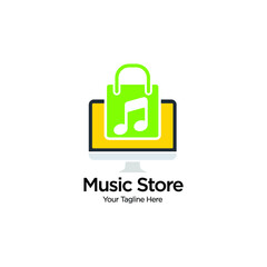 Music Logo. Sound Melody Note Vector Key Symbol. Music Store Logo concept. 
