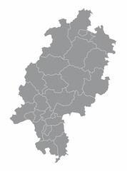 Hesse districts map - obrazy, fototapety, plakaty