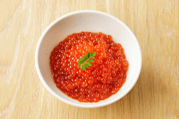 いくらの醤油漬け　Japanese soy sauce with the salmon roe