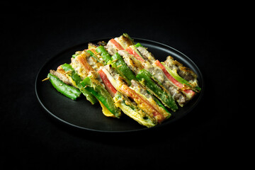 Meat and Vegetable Skewers which is called Sanjeok in Korea