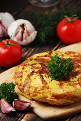 A national dish of Spanish cuisine - tortilla