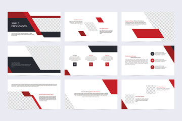 Simple Business Black Red Slide Template