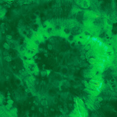 Obraz na płótnie Canvas Tie Dye Circular. Color Watercolor Background. Abstract Circle Backdrop. Green Tie-Dye Effect. Art Artistic Round. Hippie Batik Fabric. Light Swirl Pattern. Spiral Kaleidoscope. Circular Tie Dye.