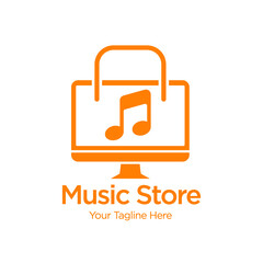Music Logo. Sound Melody Note Vector Key Symbol. Music Store Logo concept. 