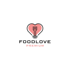 Food Love logo vector icon template