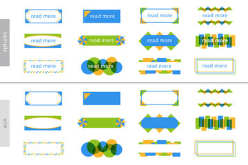 タイトル 見出し ボタン リンク 北欧 装飾 枠 バナー フレーム AI eps ベクター素材
