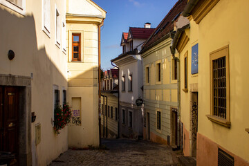 iew of old streets and houses in Bratislava