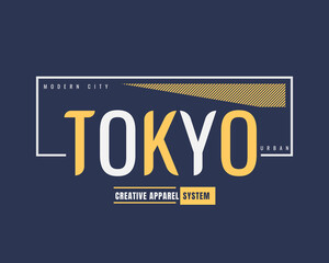 Vector illustration of text graphics, Tokyo. suitable for the design of shirts, hoodies, etc.
