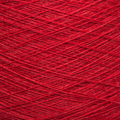 Thread yarn coil red macro