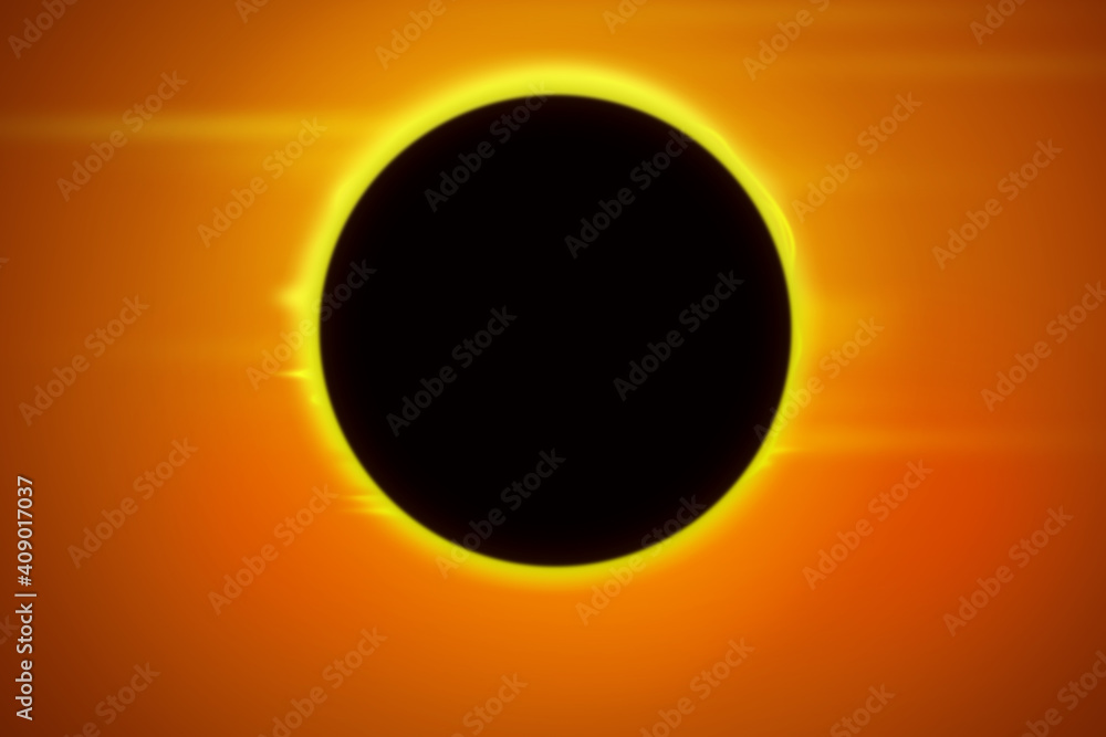 Poster solar eclipse abstract modern background concept. complete solar eclipse design