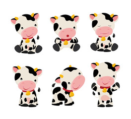 Fototapeta premium Little cow in cartoon style