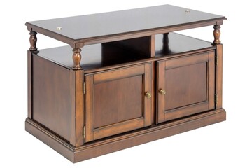 Brown nightstand on a white background