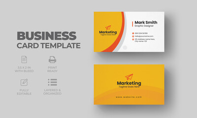 Corporate Business Card Template with creative modern layout