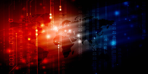 2d illustration abstract digital binary data on computer screen