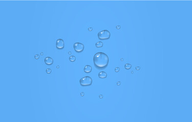Vector water drops. PNG drops, condensation on the window, on the surface. Realistic drops.	