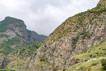 Naklejka premium Beautiful landscapes with high mountains of Georgia
