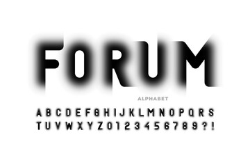 Modern trendy style font design, alphabet letters and numbers vector illustration © piai