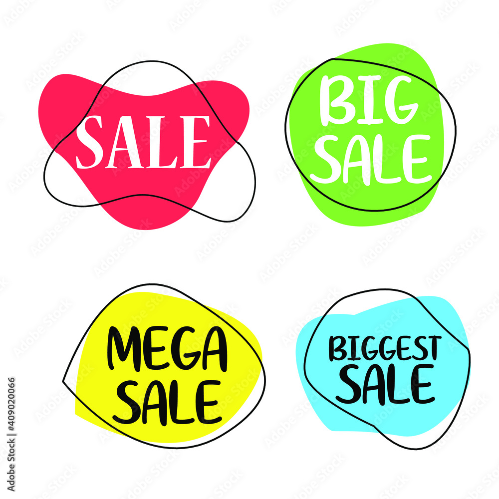 Poster sales design in a flat, isolated and trendy style. sales design background for your website design l