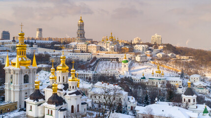 Kiev Pechersk Lavra in winter. Kiev.