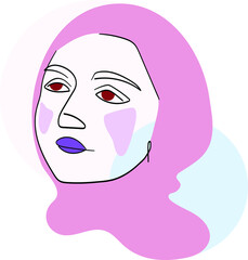 Female abstract outlined vector illustration.