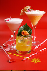 cocktail with strawberry and lime