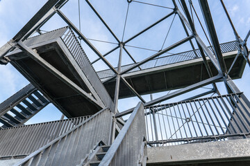 Fototapeta na wymiar Construction of a steel staircase