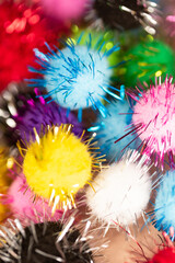 Chaos aus bunten Kugeln mit Glitzer , Partydekoration 