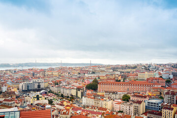 Fototapeta na wymiar Street view of downtown in Lisbon, Portugal, Europe
