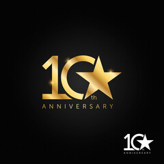 Obraz premium 10 years anniversary logo, icon and symbol vector illustration