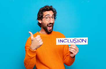 young bearded man inclusion concept
