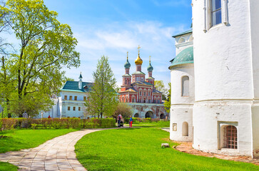 Walking in Novodevichy Convent, Moscow, Russia